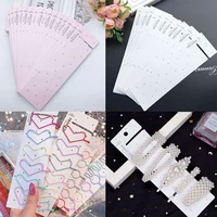 50pcs 6x21cm long display paper card multiple card slots cardboard holder for diy jewelry hairclip hairband packaging retail tag