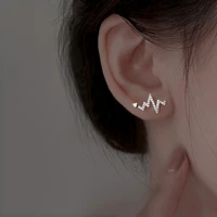 creative design exquisite heartbeat earrings for women new brand mini cute heart fashion piercing earring gift