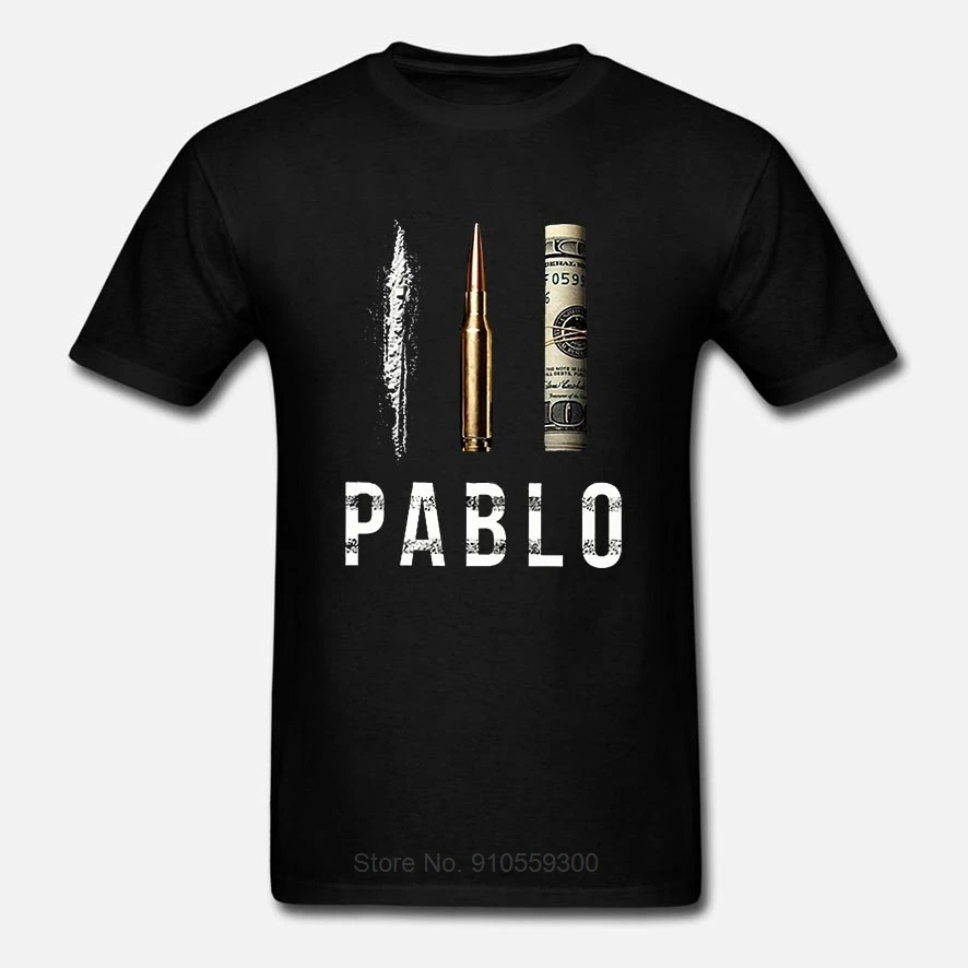 

Футболка мужская из хлопка, модная рубашка с принтом Пабло Эскобара, европейские размеры, на лето