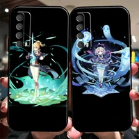 genshin impact project game phone case for huawei honor 7a 7x 8 8x 8c 9 v9 9a 9x 9 lite 9x lite carcasa silicone cover black