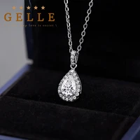 s925 silver necklace pendant round cut 1 0ct d color white moissanite inlaid luxury necklaces sweater chain elegant jewelry