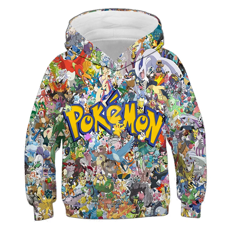 

Pokémon Hoodie 2023 Autumn Children's Clothing Sweatshirts Long Sleeved Baby Boys Girls Clothes Pikachu Printed Kid Hood Hoodies