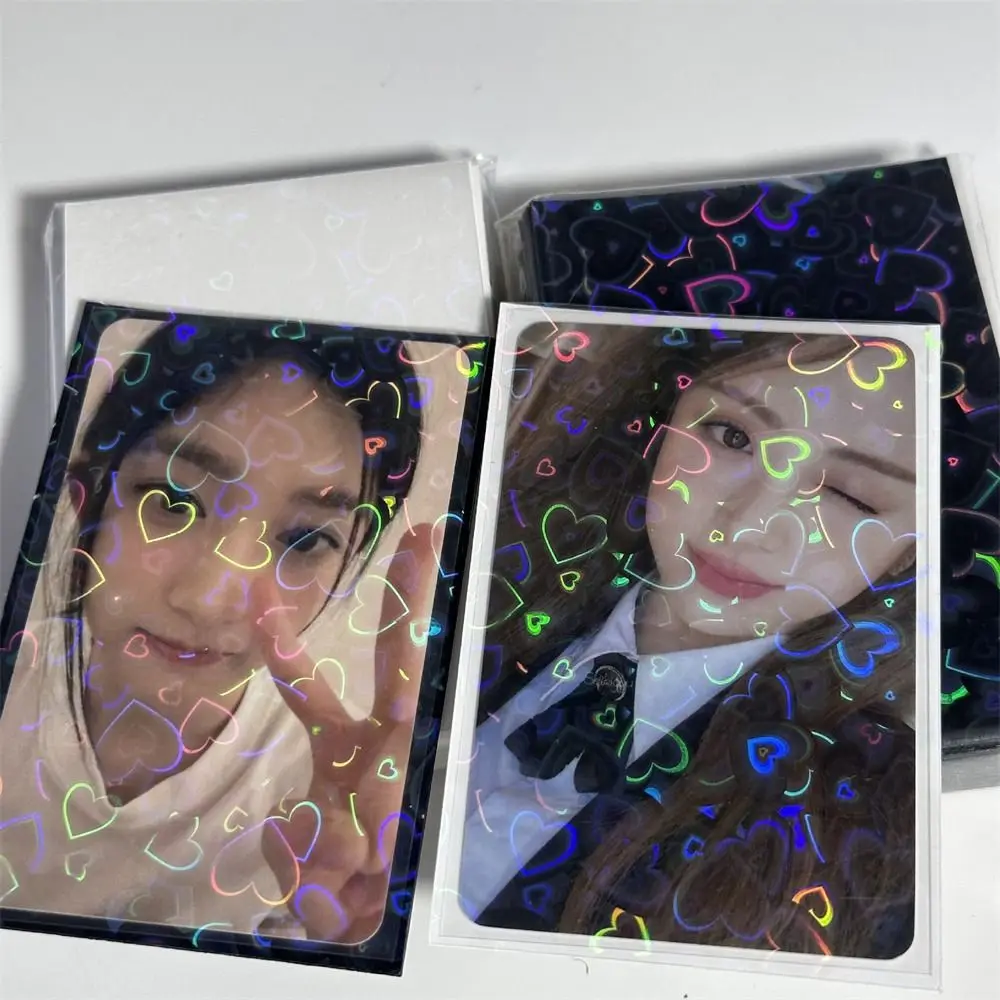 Сердце Блестящий Kpop карточный рукав рандомный плоский рот фотокарточная пленка