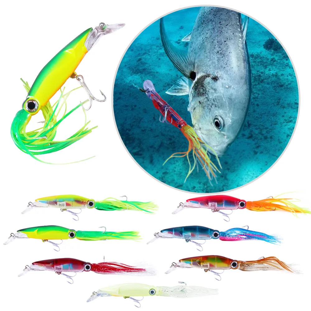 

Hot Selling Octopus Lure Bait 14cm-40g with Beard Simulated Fish Lure 6 Colors Available