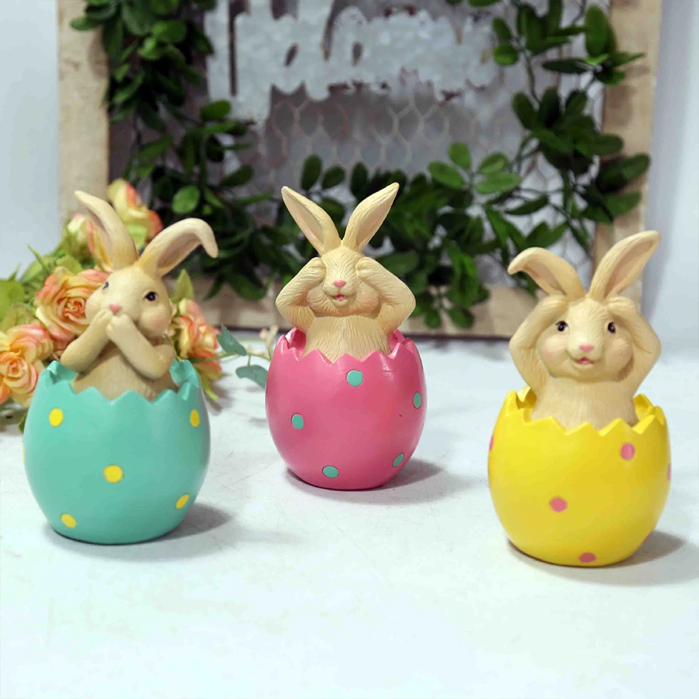 

Easter Bunny Statue Rabbit Figurine Micro Landscape Home Decor Rabbit Figurines Desktop Ornament 2023 Easter Party Decoration