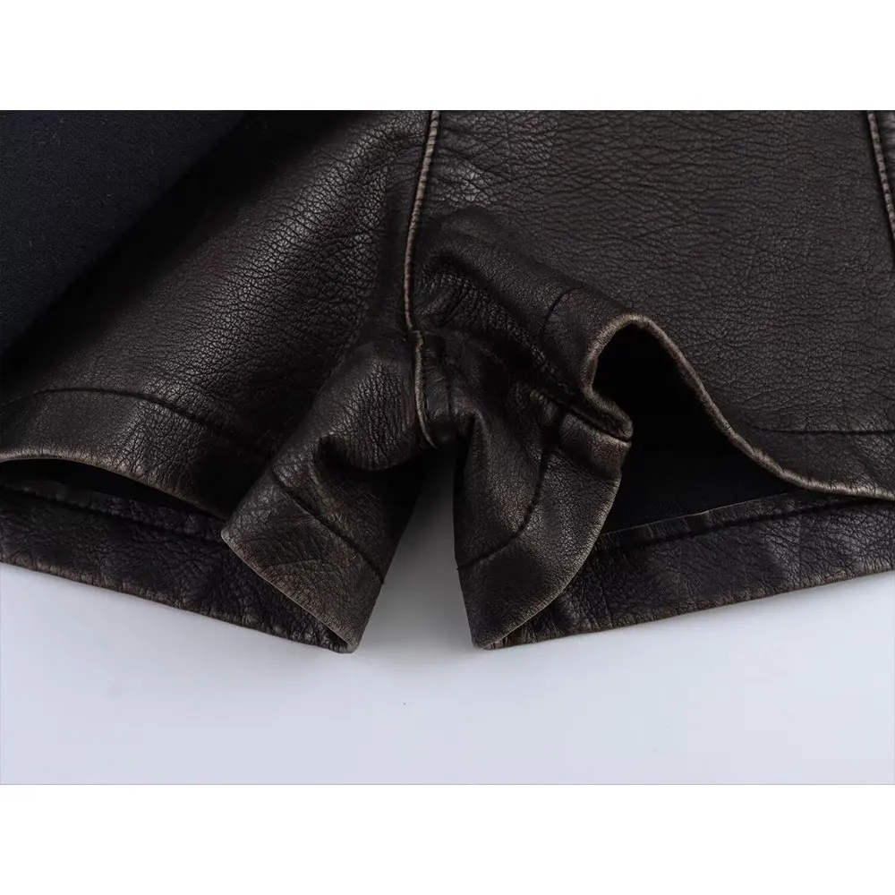 Юбка-мини DUOPERI Женская трапециевидная из экокожи модные шикарные повседневные