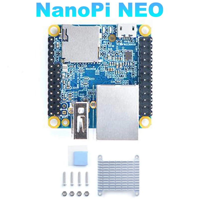 

Макетная плата Nanopi NEO H3 с открытым исходным кодом + радиатор DDR3 RAM 512 Мб, четырехъядерный, Cortex-A7 Ubuntu Openwrt Armbian