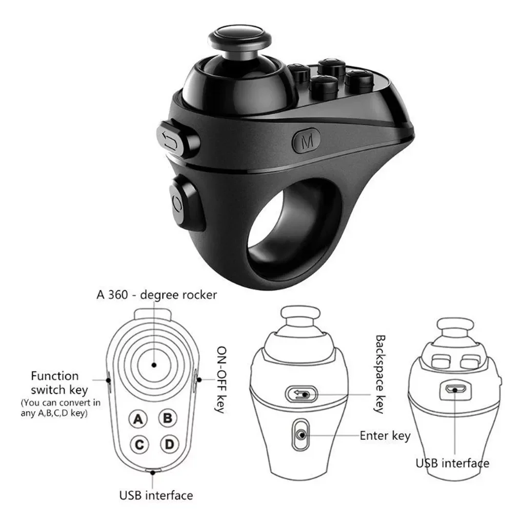 

Ring Bluetooth-compatible 4.0 VR Controller for lOS for Android Wireless Gamepad Joystick Gaming Remote Control