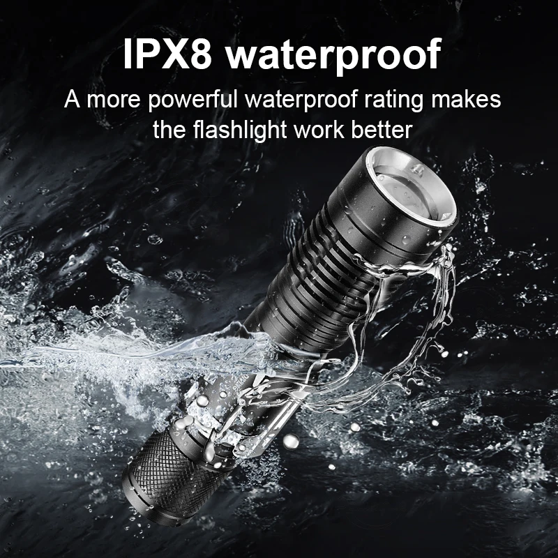 Светодиодный фонарик IPX8 для дайвинга