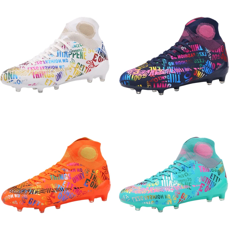 SENAGE Professional Soccer Shoes Teenager Adult High-Top FG Ankle Football Boots Lightweight Breathable Soccer Cleats Size 33-46