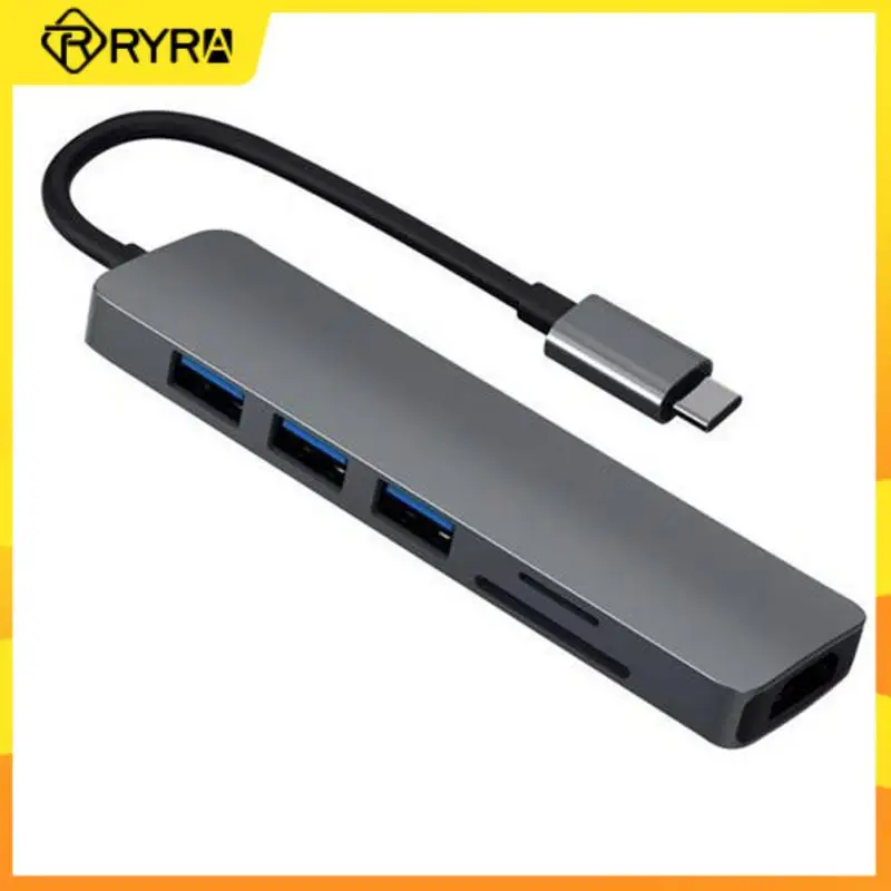 

USB-концентратор RYRA с Type C на Multi 3,0 HDMI-совместим с кардридером SD/TF-карт адаптер для MacBook Pro IPad Док-станция для ноутбука разделение