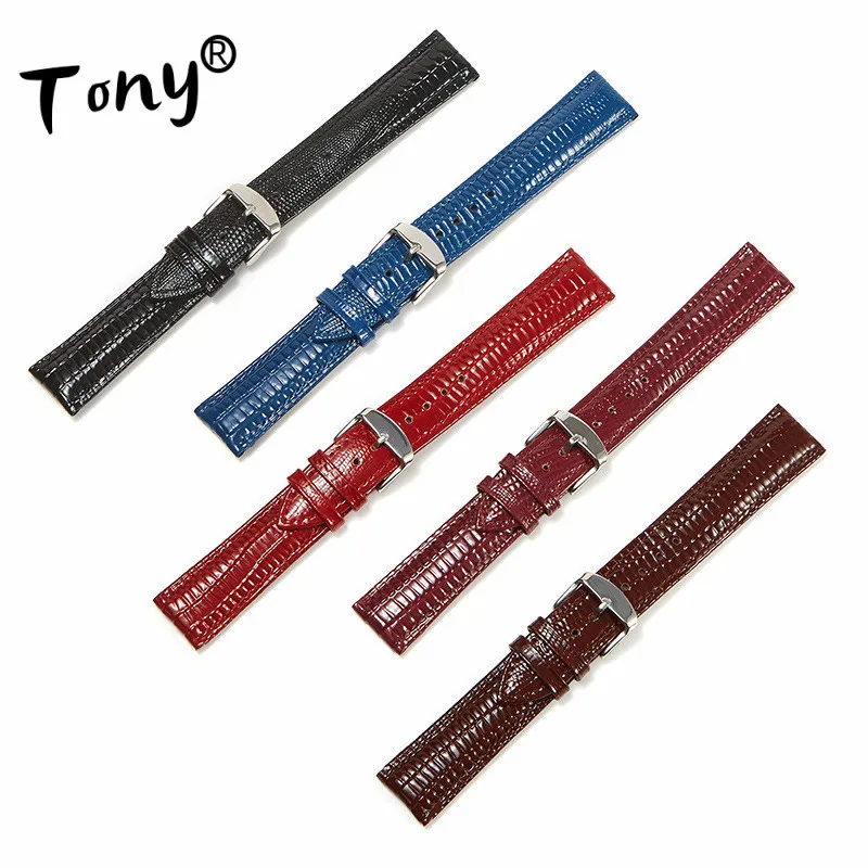 Wholesale 50pcs/Lot 12mm 14mm 16mm 18mm 20mm 22mm 24mm Genuine Leather Watch Bands Watch Straps Blue Brown Black Purple Red