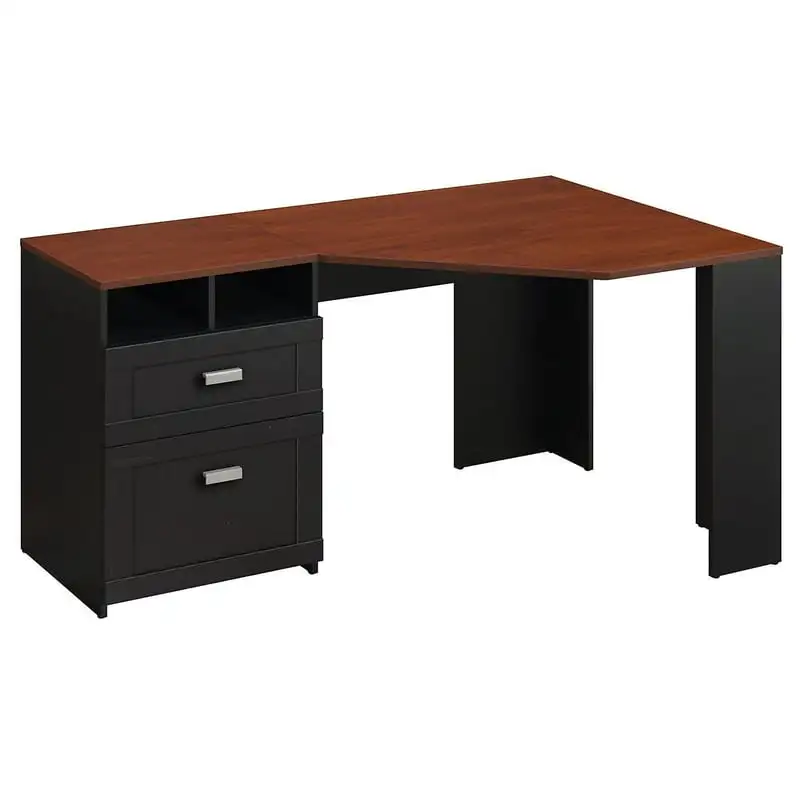 

60W Reversible Corner Desk with Storage-Color Antique Black with Hansen