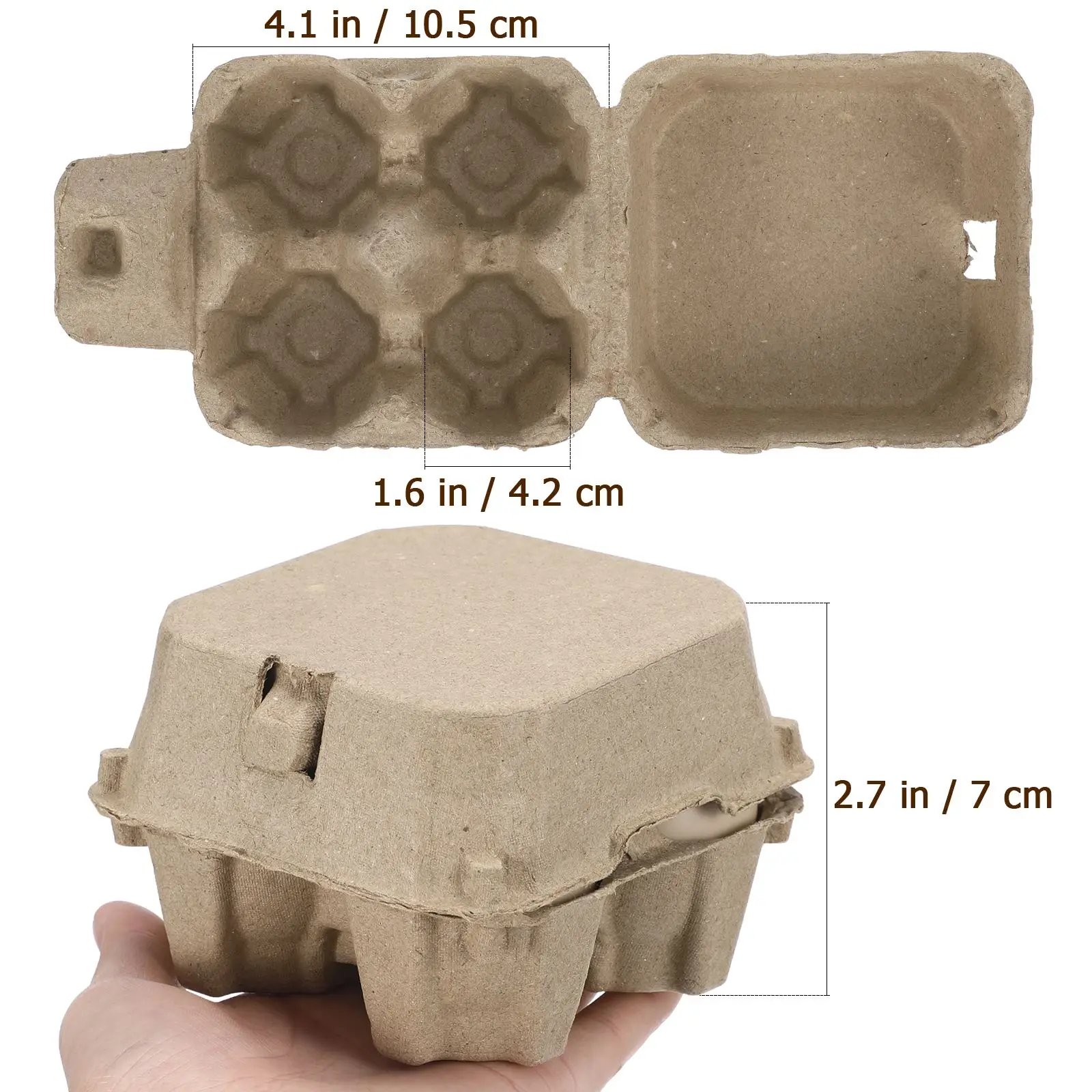10 шт. коробки для яиц из крафт-бумаги 4 отделения лоток куриных семейные