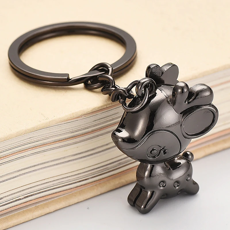 

1Pcs Fashion Small blessing Deer Keychain for Men Women Car Key Ring Bag Pendant Gift