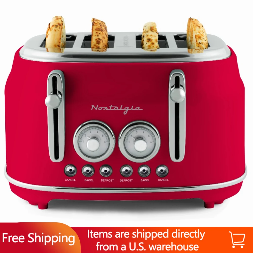 

Classic Retro 4-Slice Toaster Cooking Appliances Kitchen Home