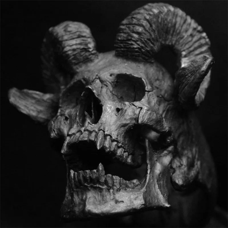 

Vintage Gothic Punk Stainless Steel Ring Demon Satan Goat Skull Ring Men's Motorcycle Ring Jewelry Accessories