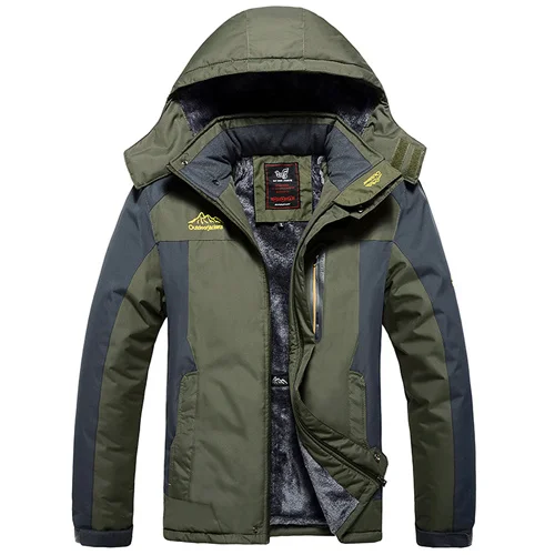 

Plus size 7XL 8XL 9XL warm wool Liner winter jacket outwear Windproof waterproof Fur Hood Men Jacket Warm Parkas men coats