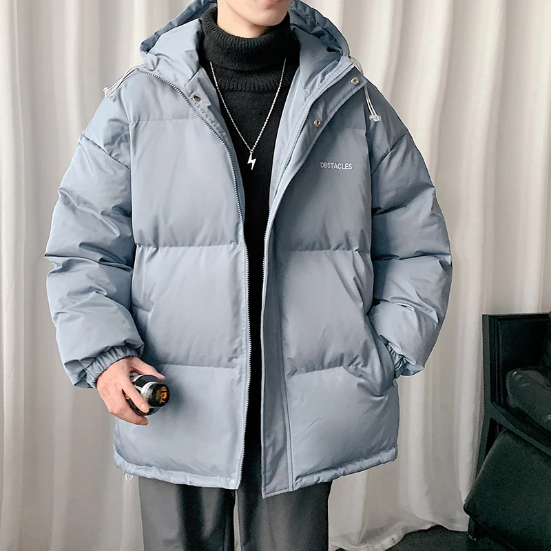 EOENKKY/Korean Clothing Parkas Men Hooded Fashion Cotton Padded Coats Loose Winter Thicken Male New Jackets S-3XL