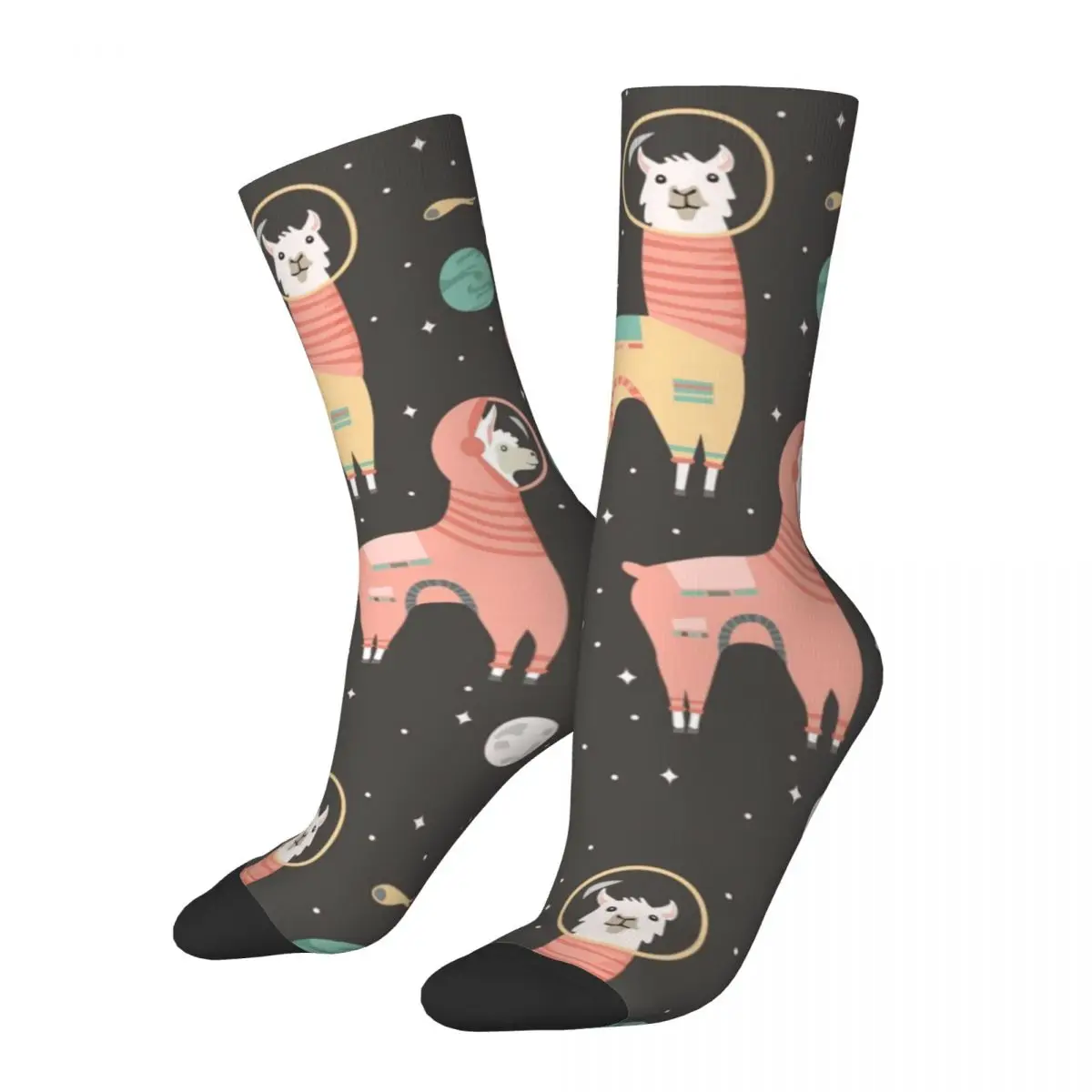 

Astronaut Llamas In Space Color contrast socks Compression Socks Funny Novelty Hot Sale R92 Stocking