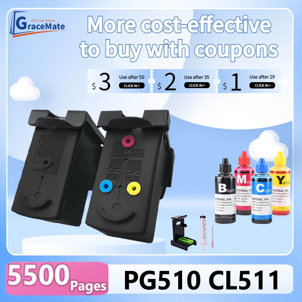

PG510 CL511 совместимый с Canon PG 510 CL 511 для Canon Pixma IP2700 IP2702 MP230 MP240 MP250 MP252 MP260 MP270 MP280 принтер