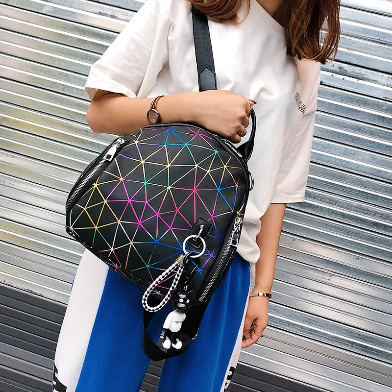 

2022 New Spring and Summer Backpack Women 's Ins Fashion Small Backpack Travel Bag Trend Soft Handle Cell Phone Pocket PU Zipper