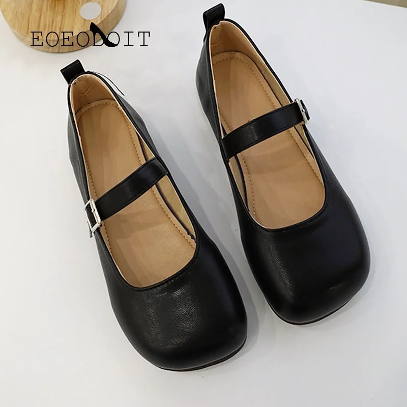 

Женские кожаные кроссовки на плоской подошве, с квадратным носком