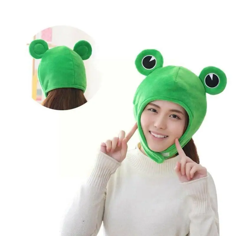 2021 Women's Fashion Personality Winter Hat With Pompom Fleece Frog G Girl Hood Cute Hat Frog Costume Hat Beanie Z2A4