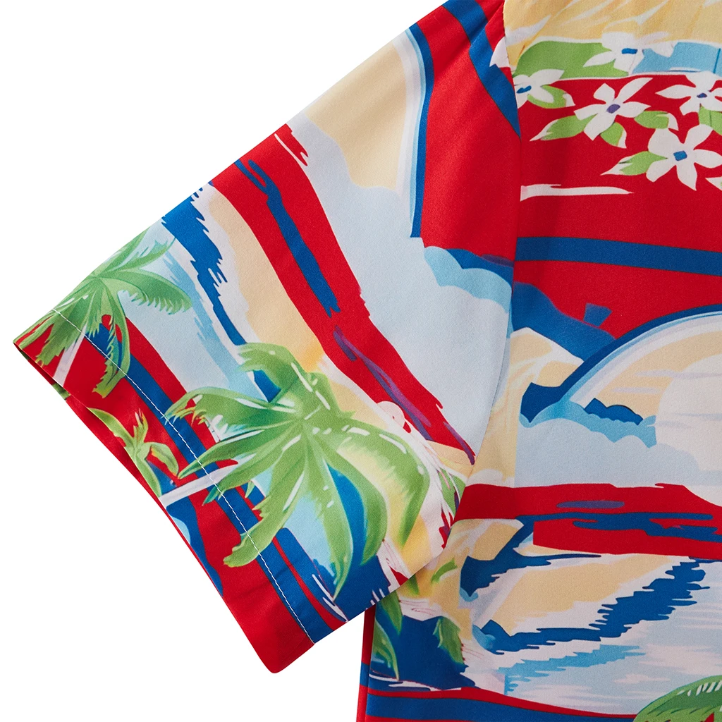 Гавайская пляжная рубашка с коротким рукавом для взрослых