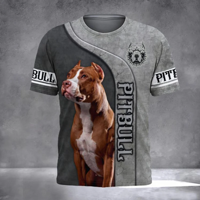 

Men's T Shirt Unisex Pet Dog PITBULL Tops 3D Print Tees Fashion Short Sleeve Men's Clothing Oversized t-shirts Summer Streetwear