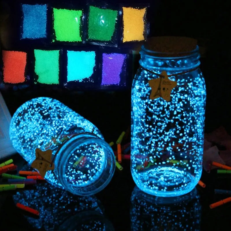 

10g/bag Luminous Sand Glowing In The Dark Wishing Bottle Pigment Bright Gravel Noctilucent Sand Powder Epoxy Resin Mold Filler