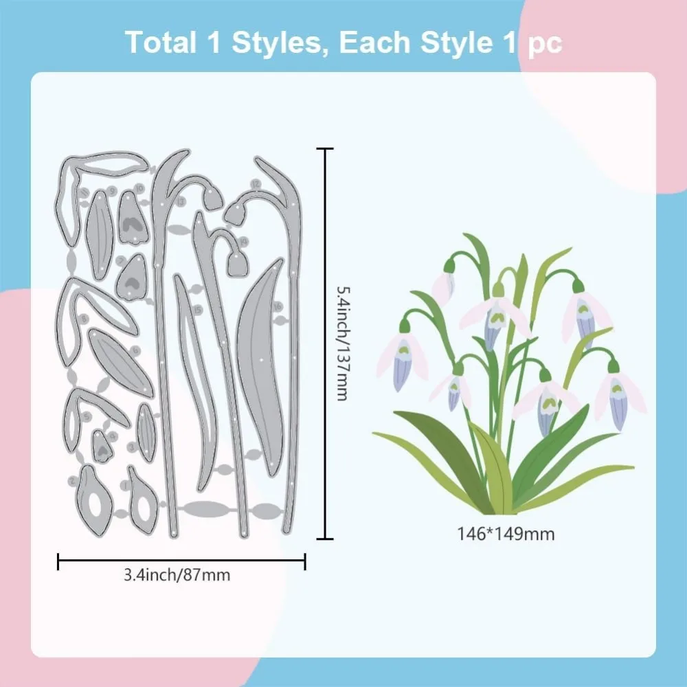 Подснежные цветы вырубные штампы для изготовления карт металлические
