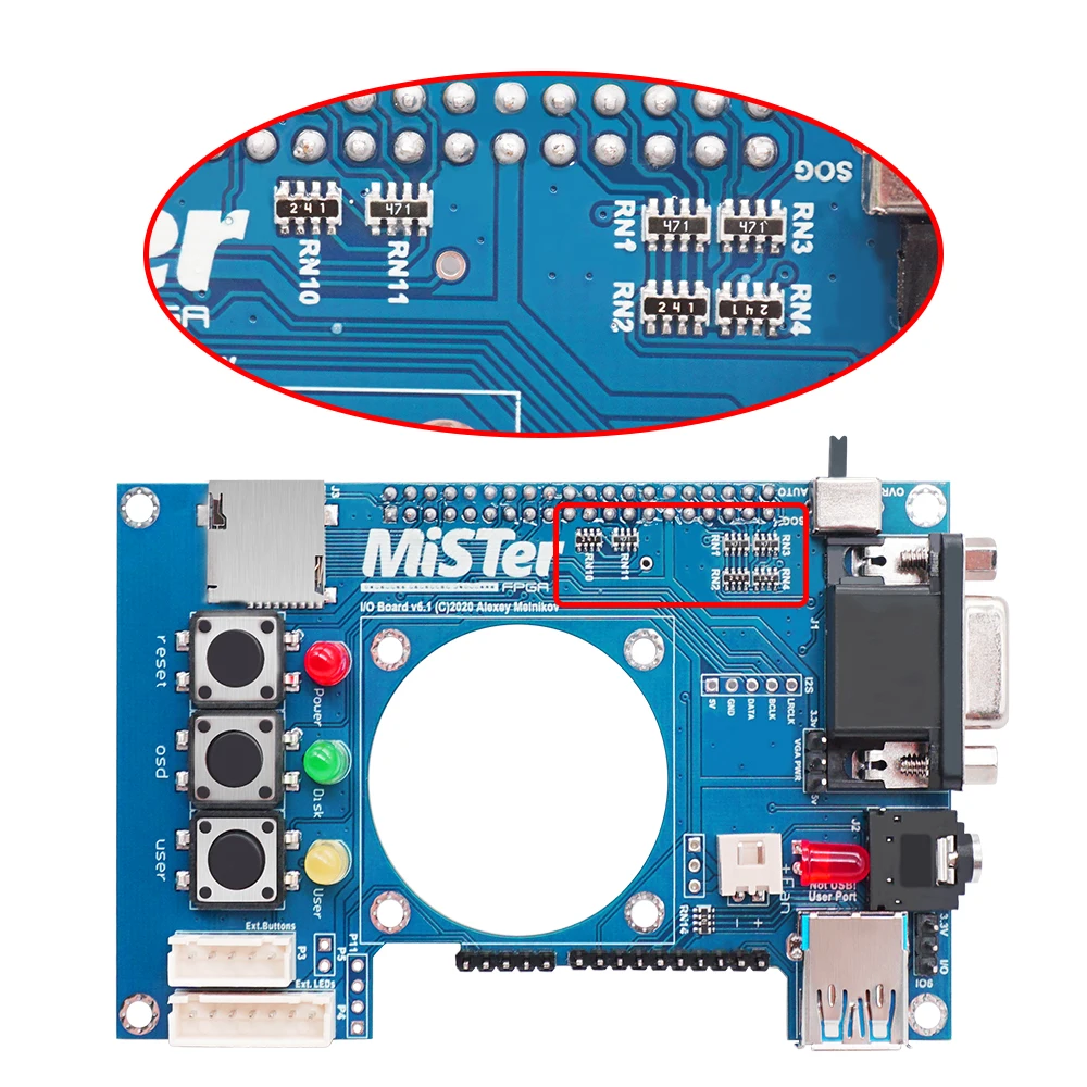 Плата ввода-вывода Bitfunx Аналоговый видеовыход VGA порт с RGBHV/RGBS/YPbPr для MiSTer FPGA 3 5 мм