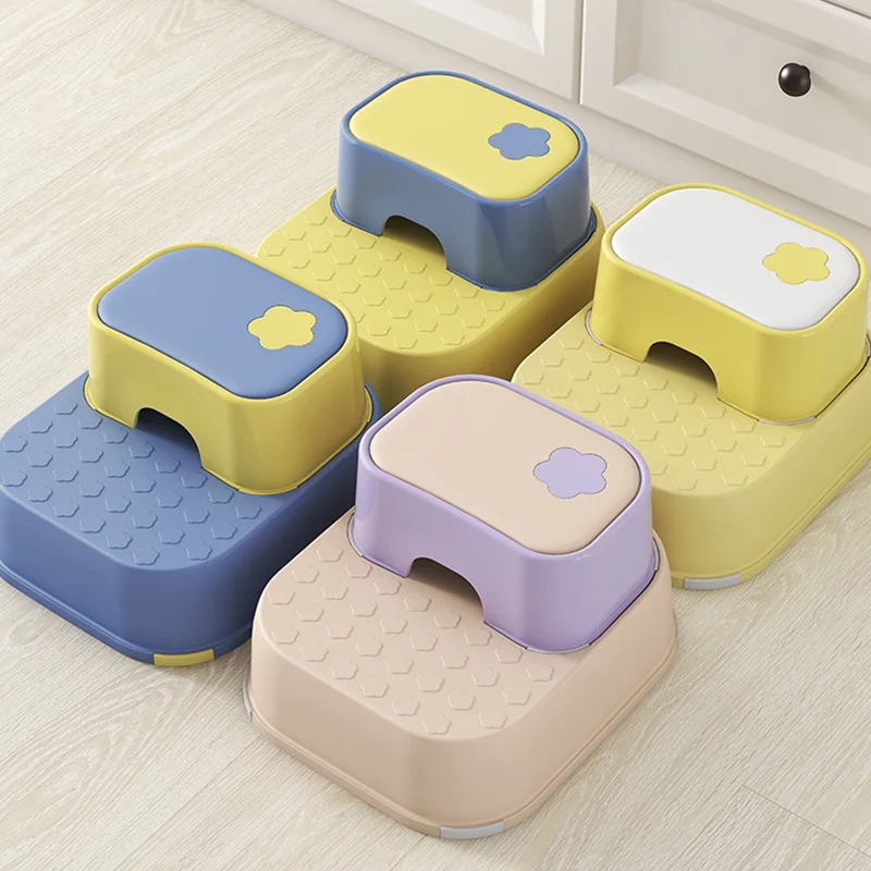 

Double up Step Stool for Kids, Anti-Slip Sturdy Toddler Two Step Stool for Toilet Potty Training, Bathroom, Kitchen, Bedroom