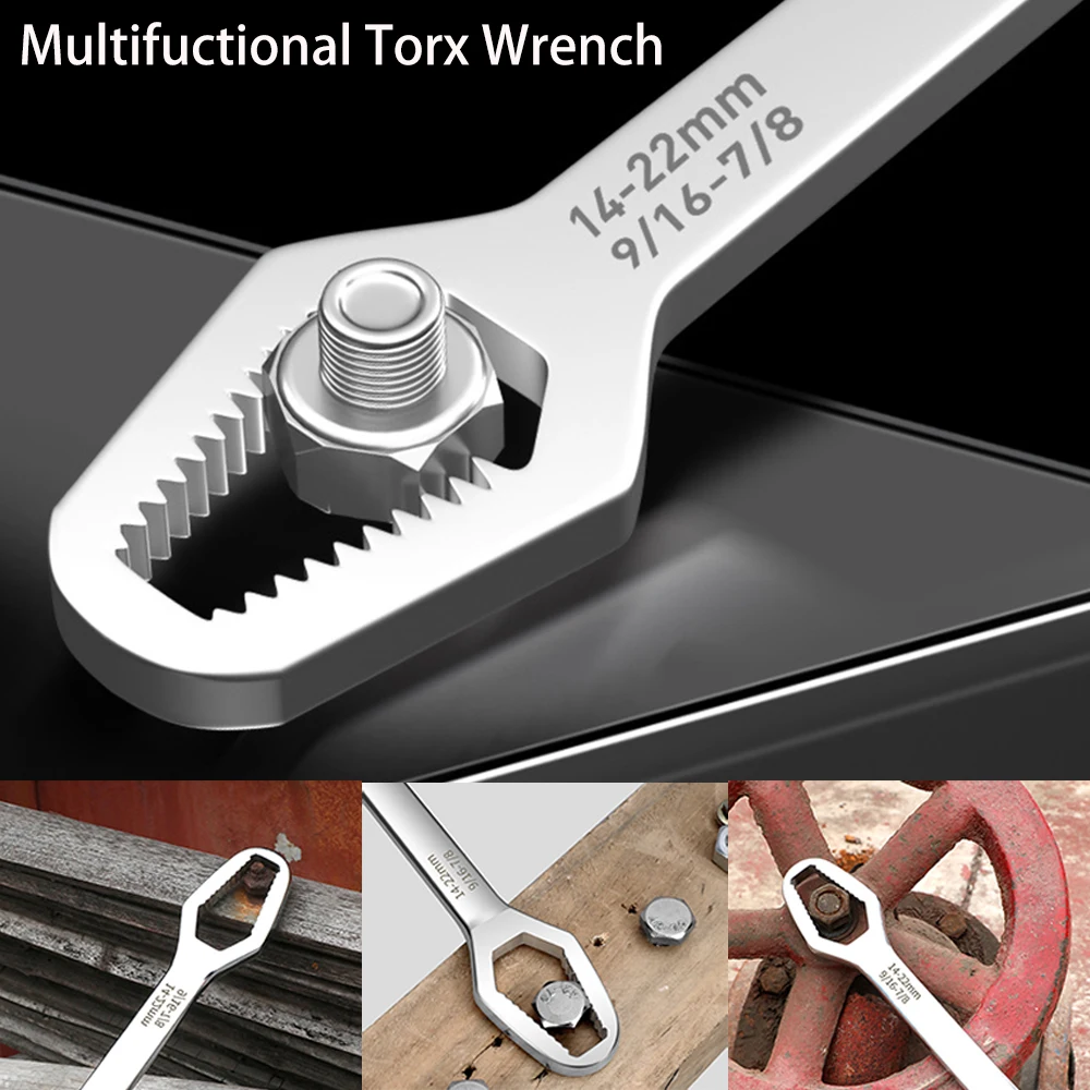 

Универсальный ключ Torx, двусторонний самозатягивающийся регулируемый, для очков, 8-22 мм