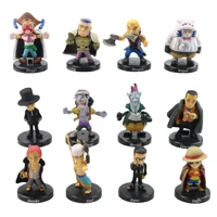 12pcs anime one piece luffy devil fruit users buggy crocodile shanks straw hat luffy action figure pvc model doll kid toys gifts