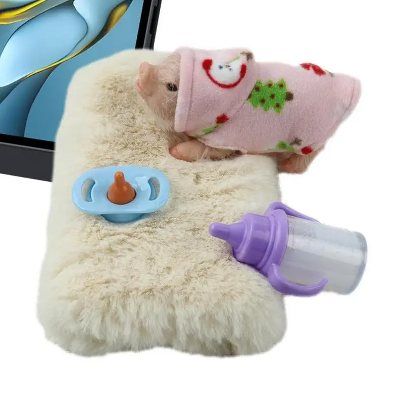 

Silicone Pig Doll Soft Mini Realistic Animals Vivid Mini Pig Elastic Fake Animal Reborn Pinch Toy Silicone Pig For Companion Toy