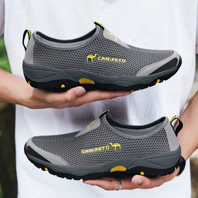 

JIEMIAO Summer Mesh Men's Casual Shoes Plus Size Lightweight Breathable Men Sneakers Slip-On Comfortable Casual Men's Shoes