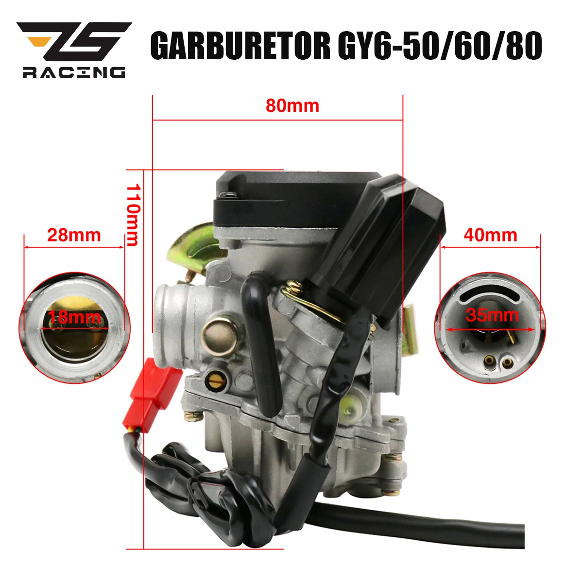 Карбюратор ZS 50CC 4-тактный GY6 высокопроизводительный ATV 139QMA 139QMB карбюратор