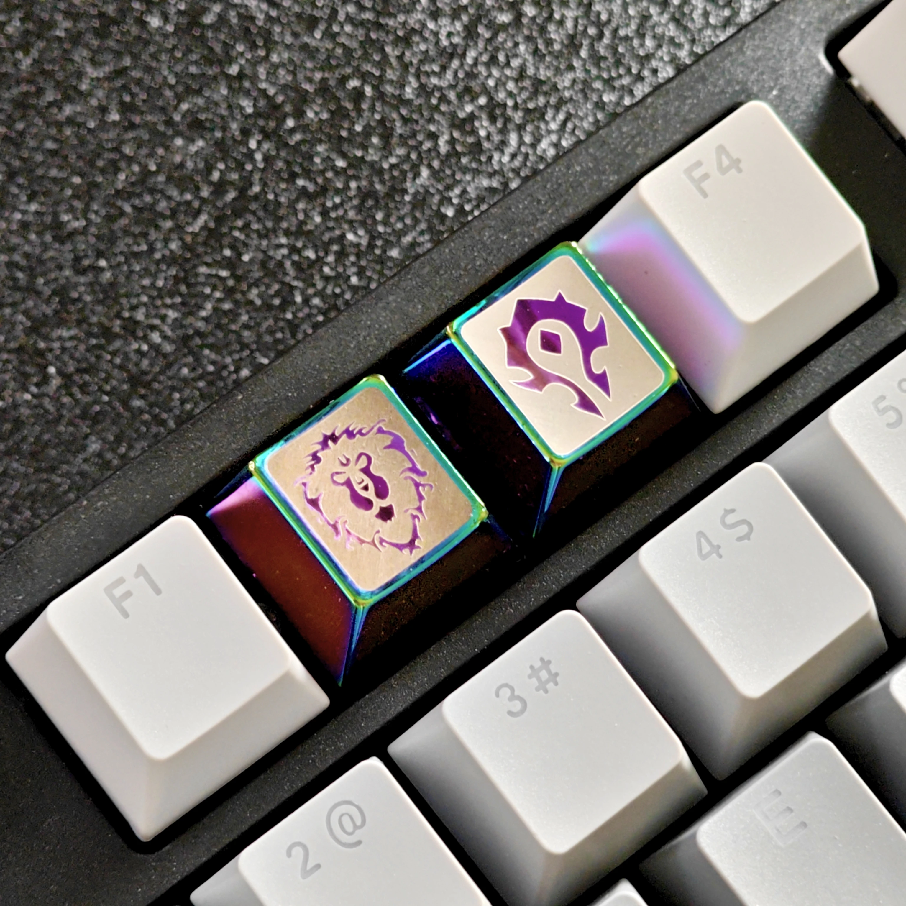 Фото Колпачки для клавиш с логотипом World of Warcraft Horde/Alliance, металлическая игровая периферия, индивидуальная механическая клавиатура Artisan, колпачок Cherry R4 №2