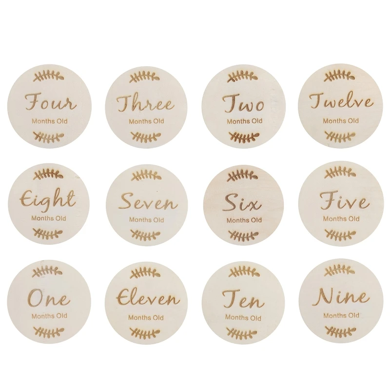 

Baby Wooden Cards Newborn Memorial Cards Monthly Recording Birth Anniversary Cards Gifts for Baby Newborn Photography