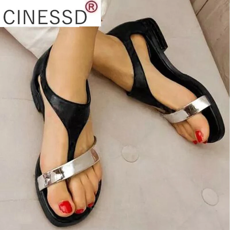 

Сандалии женские летние из экокожи, на низком каблуке