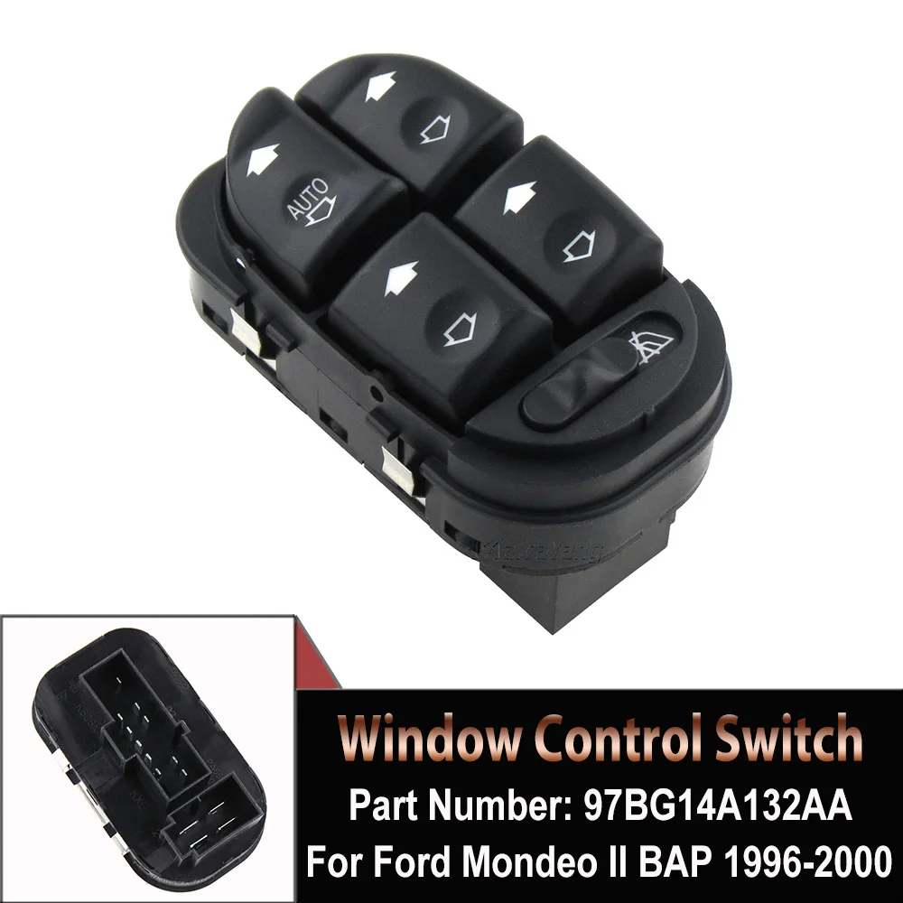 

97BG-14A132-AA 97BG14A132AA Car Left Driver Side Electric Window Control Switch For Ford Mondeo II BAP Break·BNP BFP 1996-2000