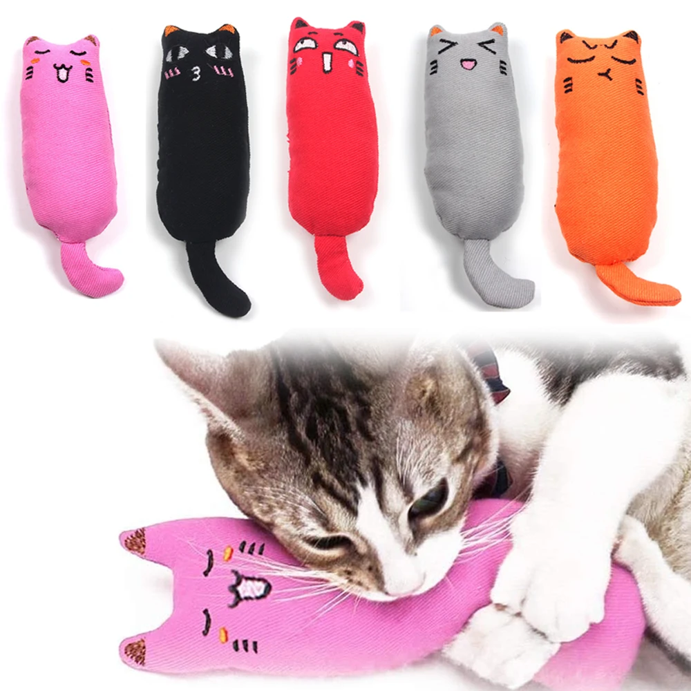 

1pc Rustle Sound Catnip Toy Cats Products for Pets Cute Cat Toys for Kitten Teeth Grinding Cat Plush Thumb Pillow Accessories