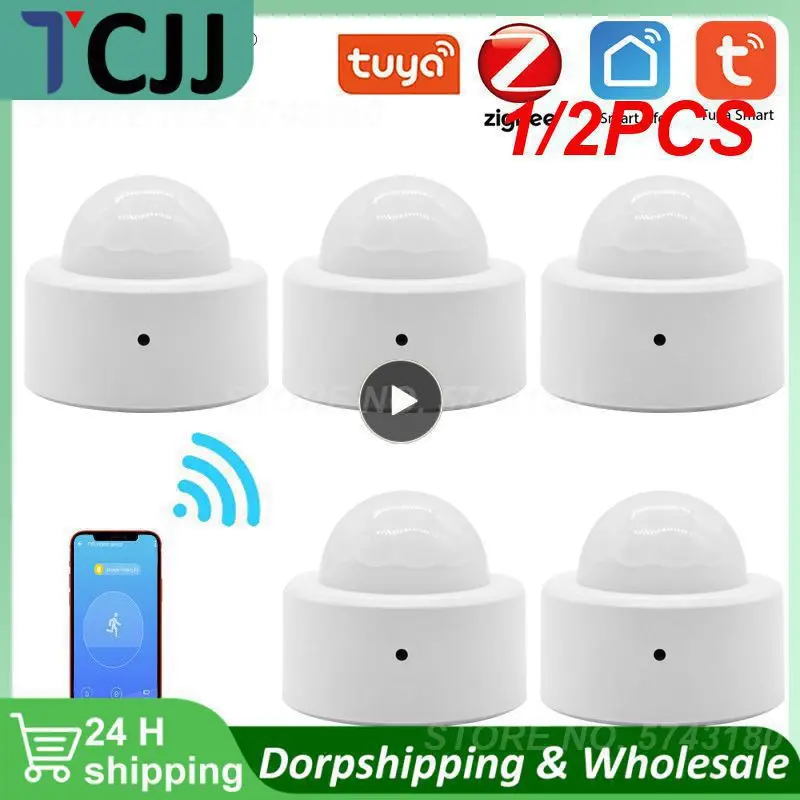 

1/2PCS Tenky Tuya Zigbee Presence Sensor Human Body Sensor Body Movement Mini PIR Motion Sensor Smart Home Automation