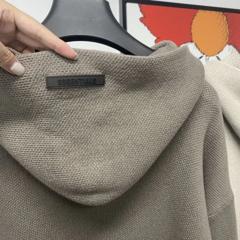 Essentials Knitted Pullover Kanye West Hooded Men's and Women's Sweater Trend Streetwear Oversized Casual Knit Hoodies | Мужская