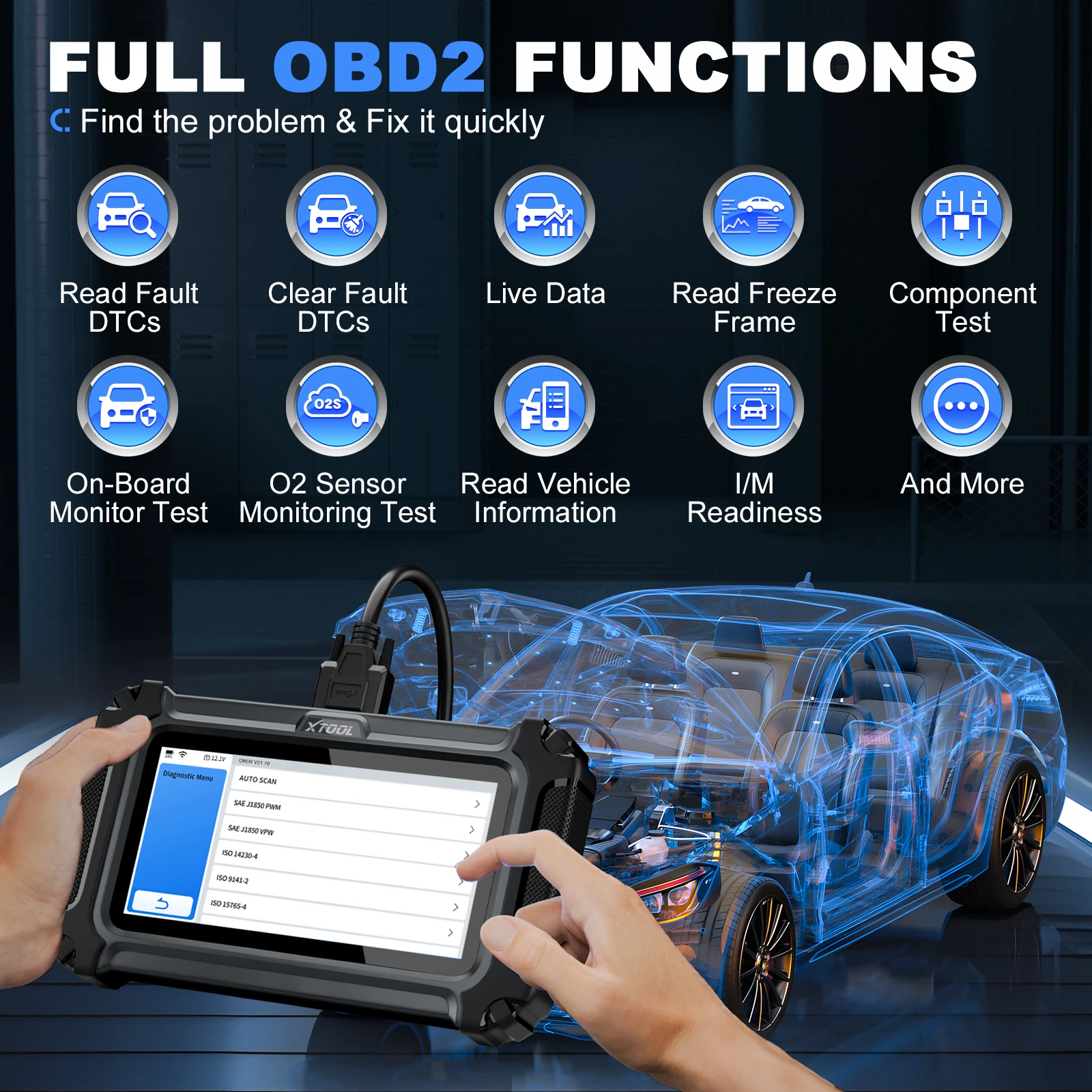 Сканер OBD2 XTOOL D6S бесплатное обновление 30 + хранители инструмент для поискового