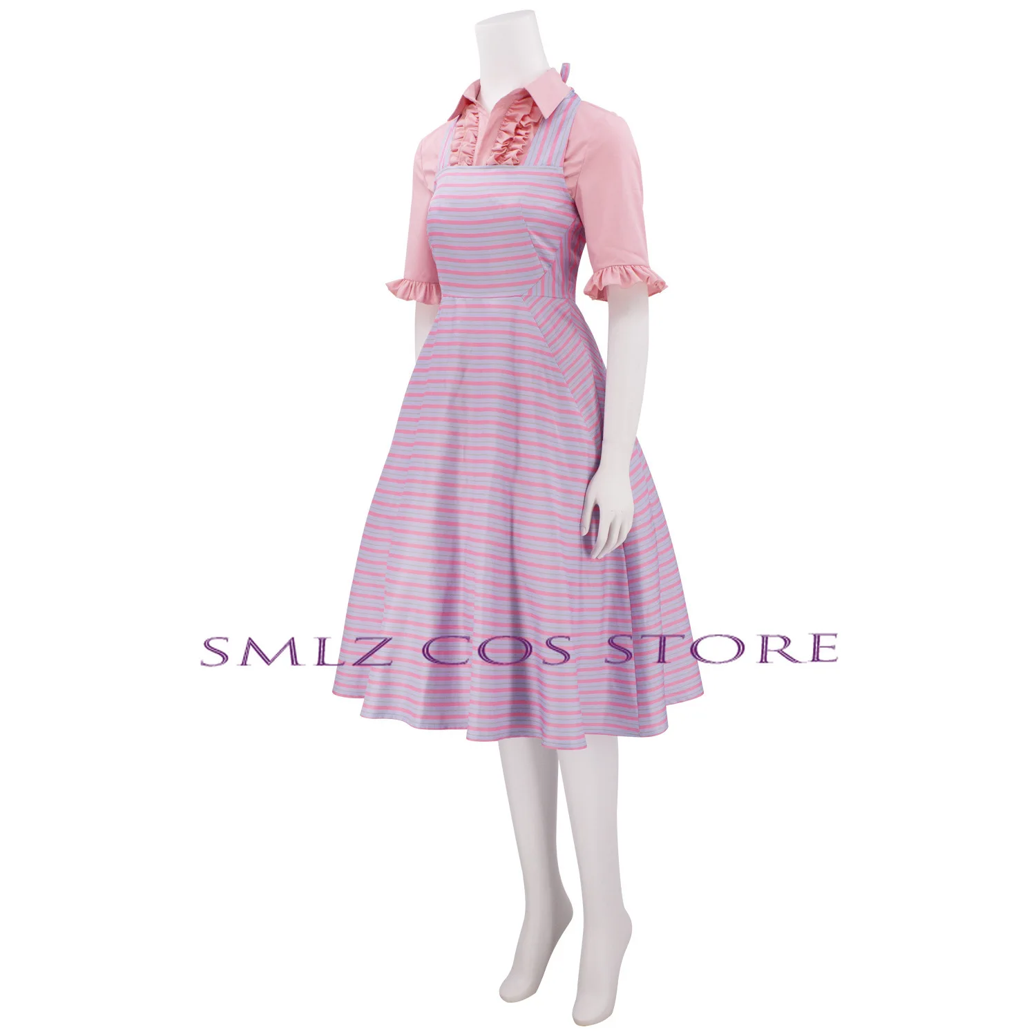 Женский костюм ведьмы для косплея Глинды платье в полоску топ на Хэллоуин