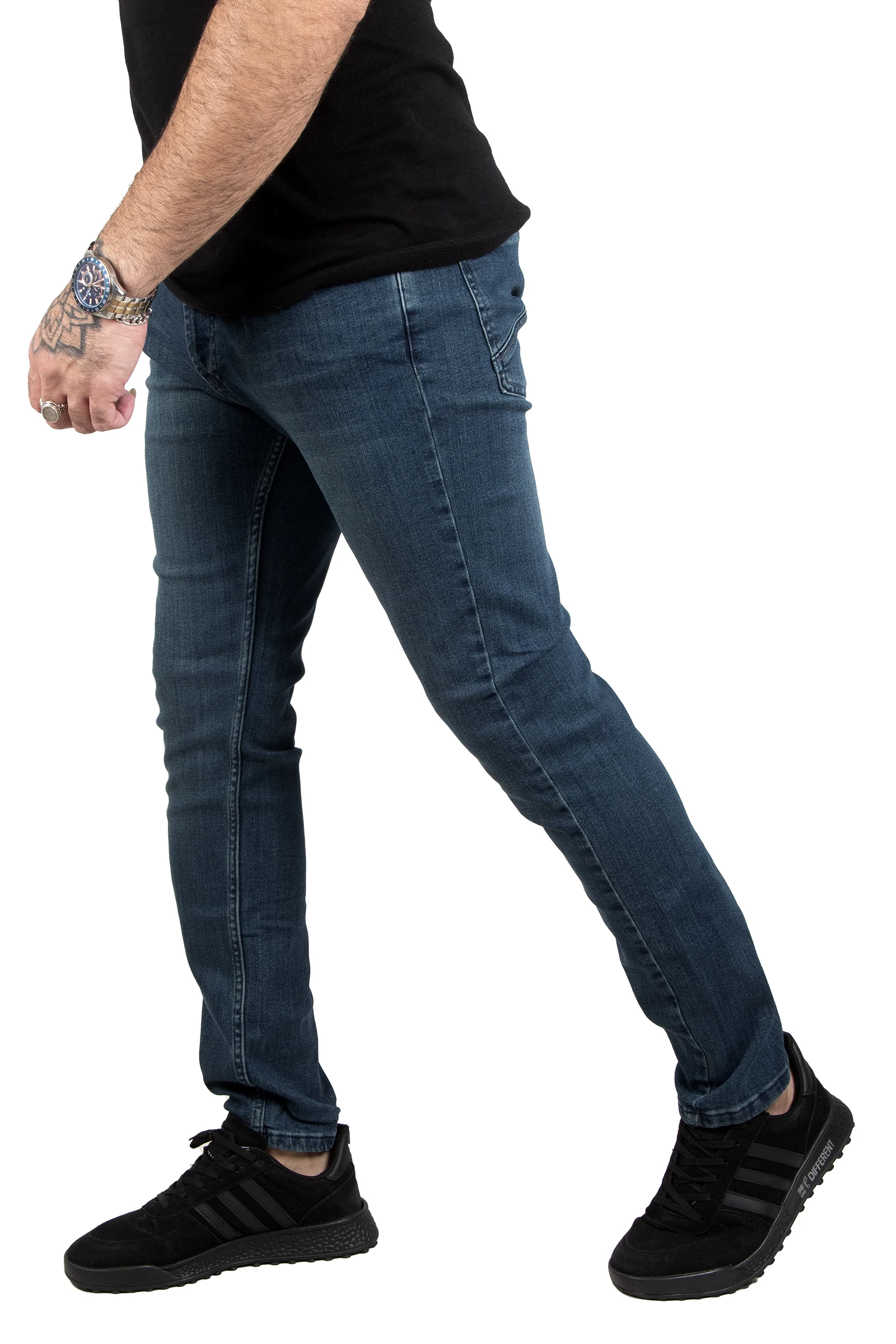 DeepSEA Men Back Pocket Pleated Lycra Jeans Pants 2102002