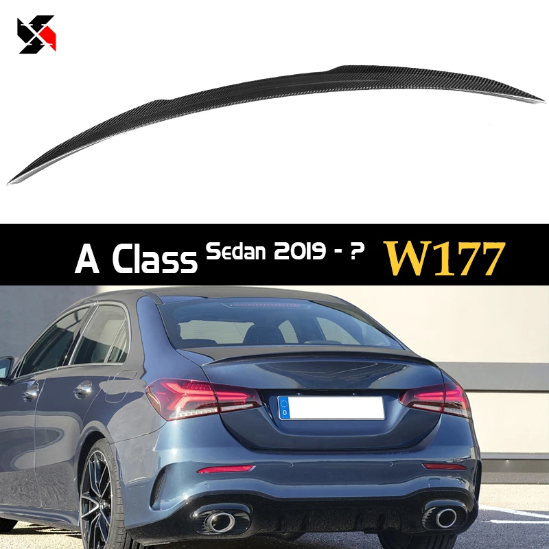 

Real Carbon Fiber Car Rear Trunk Spoiler Lip Boot Wing Lip Extension For Mercedes for Benz A Class W177 Sedan 2018-